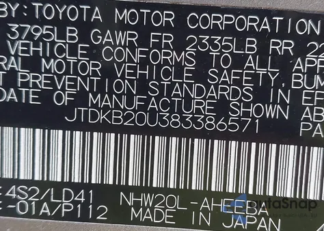 2008 Toyota Prius Touring z USA, uszkodzony, nr VIN JTDKB20U383386571